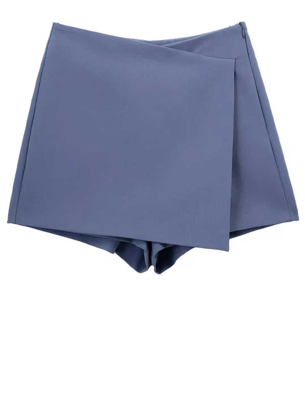 Zara Blue Asymmetric Wrap Skort